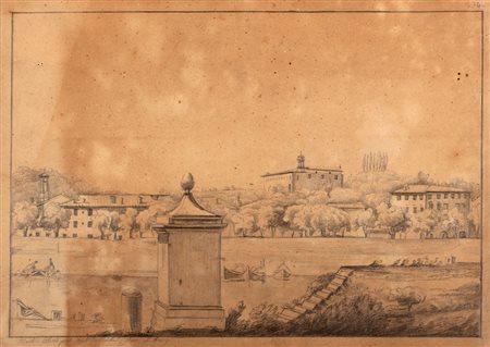 Scuola italiana, secolo XIX - Due vedute di Firenze