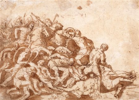 Scuola dell'Italia centrale, fine del secolo XVI - Scena di battaglia