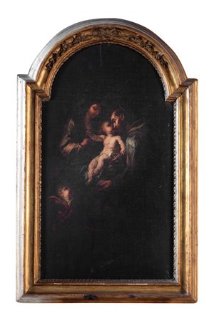Attribuito a Federico Bencovich (Almissa -Dalmazia 1677 – Gorizia 1753 - Santo francescano in adorazione del Crocifisso; e Santo francescano a cui appaiono la Madonna col Bambino