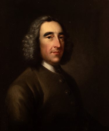 Scuola inglese, secolo XVIII - Ritratto di gentiluomo a mezzo busto