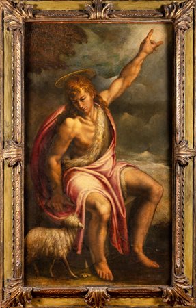 Antonio Campi (Cremona 1525-1587))  - San Giovanni Battista in un paesaggio, 1584