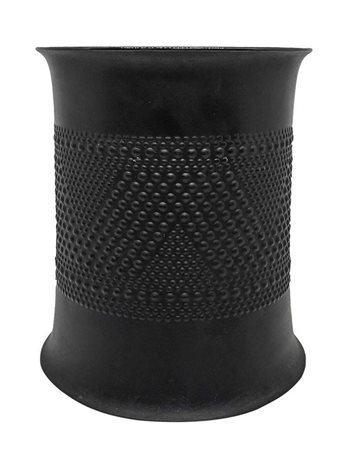 Vaso Rosenthal Design Tapio Wirkkala, porcellana colore nero finitura matte con decoro puntinato, Germania 1970. H cm 16