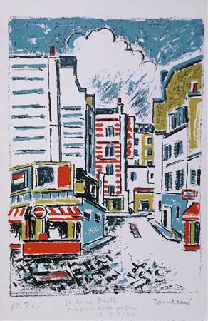 TAMBURI ORFEO Jesi (An) 1910 Parigi 1980 Litografia su carta es. prova...