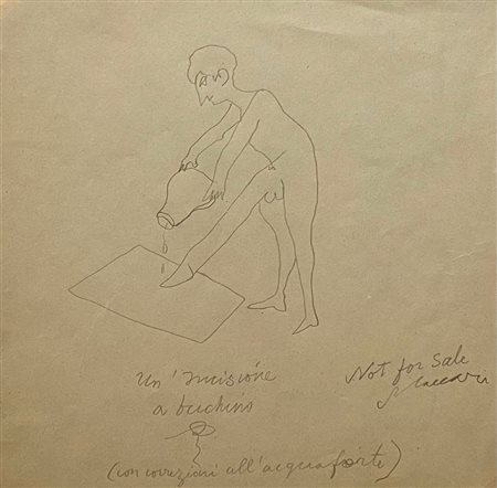 MACCARI MINO Siena (Lu) 1898 Stampa a bucchino 1968 Disegno su carta 21,00x21,00