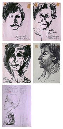 MOTTI GIUSEPPE Arena Po (Pv) 1908 Senza titolo 1968 5 disegni (studi) su...