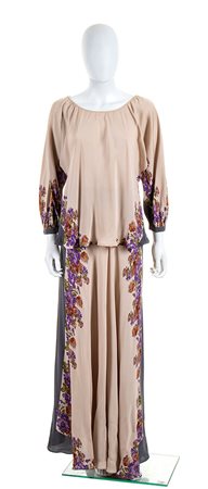 MILA SCHÖN ALTA MODA, COMPLETO IN SETA, 1977 ca