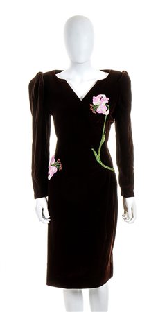 MILA SCHÖN ALTA MODA, ABITO IN VELLUTO, Anni ‘80