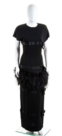 MILA SCHÖN ALTA MODA, ABITO DA SERA IN CREPE DI SETA, Anni ‘80