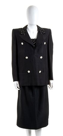 VALENTINO COUTURE, COMPLETO IN SHANTUNG, Primavera / Estate 1985