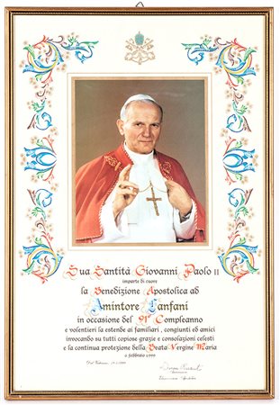 Papa Giovanni Paolo II, benedizione apostolica