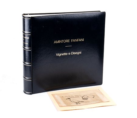 FANFANI, Amintore - Vignette e disegni - anni '40 - (Pieve Santo Stefano, 6 febbraio 1908 – Roma, 20 novembre 1999)
