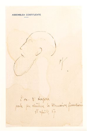 FANFANI, Amintore - Vignette e disegni - anni '40 - (Pieve Santo Stefano, 6 febbraio 1908 – Roma, 20 novembre 1999)