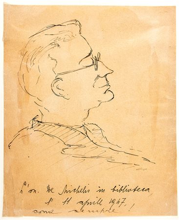 FANFANI, Amintore - Vignette e disegni - anni '40 - (Pieve Santo Stefano, 6 febbraio 1908 – Roma, 20 novembre 1999)