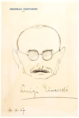 FANFANI, Amintore - Vignette e disegni - anni '40 - (Pieve Santo Stefano, 6 febbraio 1908 – Roma, 20 novembre 1999)