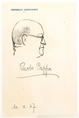 FANFANI, Amintore - Vignette e disegni - anni '40 - (Pieve Santo Stefano, 6 febbraio 1908 – Roma, 20 novembre 1999)