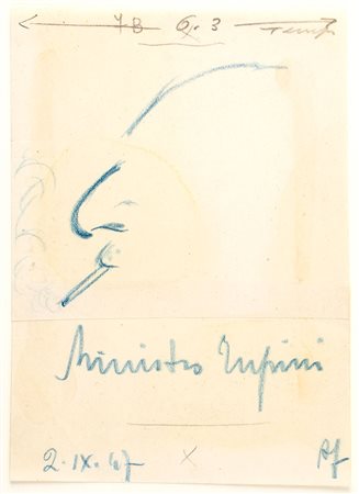 FANFANI, Amintore - Vignette e disegni - anni '40 - (Pieve Santo Stefano, 6 febbraio 1908 – Roma, 20 novembre 1999)
