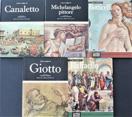 CLASSICI DELL'ARTE lotto di cinque volumi, cm 32x24 editore Rizzoli Libri con...