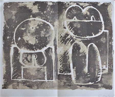 Pietro Cascella SENZA TITOLO acquaforte acquatinta, cm 36,5x46,5, su foglio...