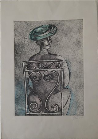 Franco Gentilini SENZA TITOLO Acquaforte Acquatinta, cm 48x35 su foglio 70x49...