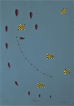 Mario Nigro SENZA TITOLO serigrafia, cm 48x33 firma e data es. 62/100...