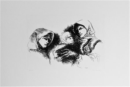 Augusto Murer GHE RIVAREM A BAITA? Acquaforte, cm 24,5x32, su foglio cm...