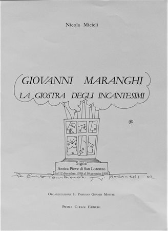 Giovanni Maranghi LA GIOSTRA DEGLI INCANTESIMI disegno a china su carta, cm...