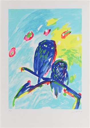 Gianni Dova SENZA TITOLO serigrafia, cm 49,5x34,5 firma es.P.A.