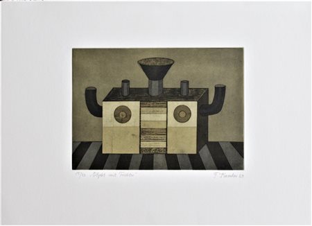 Franz Kumher SENZA TITOLO acquaforte acquatinta, cm 21x29 su foglio cm 39x53...