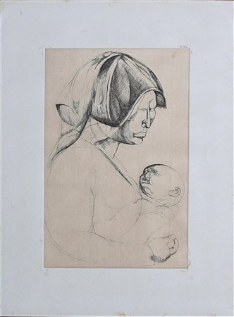 Luigi Guerricchio SENZA TITOLO acquaforte puntasecca, cm 40,5x26, su foglio...