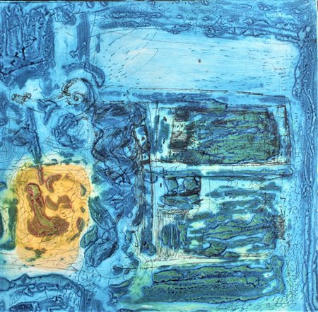 Medhat Shafik SENZA TITOLO Calcografia Acquaforte Acquatinta cm 46x47 firma...