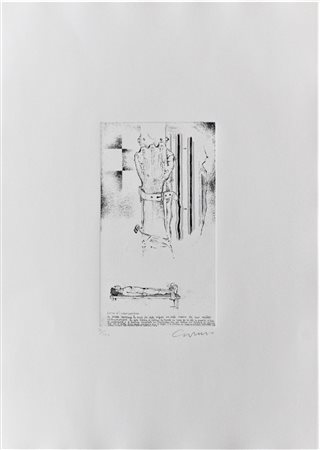 Bruno Caruso SENZA TITOLO acquaforte, cm 70x50,5 firma es. 32/100