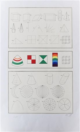 Lucio Del Pezzo SENZA TITOLO serigrafia, cm 90x56 firma es. 115/150