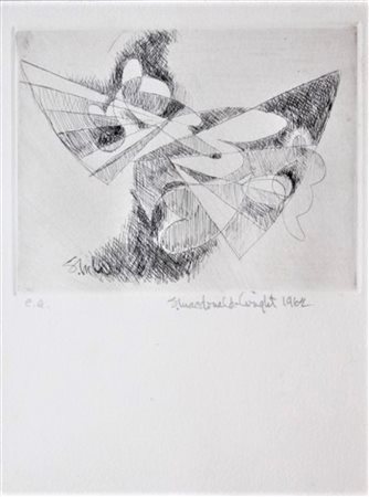 Stanton MacDonald-Wright SENZA TITOLO Acquaforte ad un colore, cm 11x14,5 su...