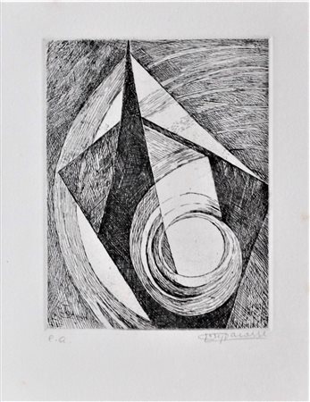 Joseph Lacasse SENZA TITOLO Acquaforte ad un colore, cm 11x14,5 su foglio cm...