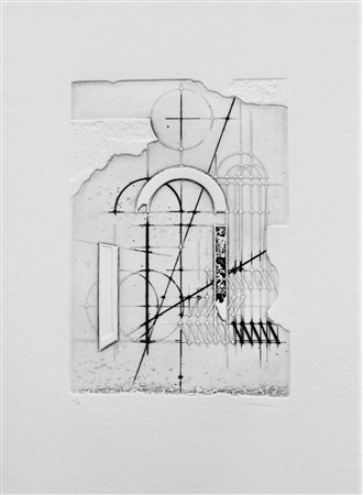 Walter Valentini SENZA TITOLO acquaforte acquatinta, cm 36,5x25, su foglio cm...