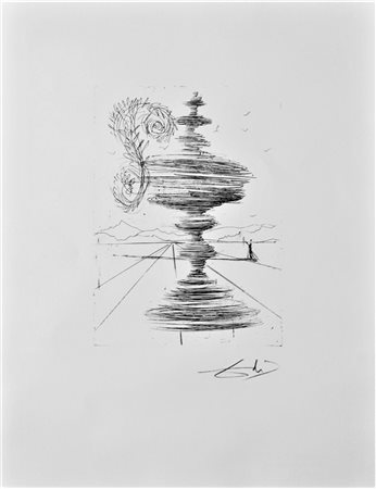 Salvador Dali' SENZA TITOLO litografia, cm 65x60 firma es. 501 / 1200...