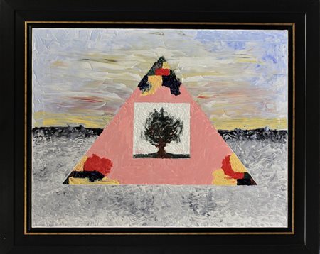 Armando Benvenuto Mazzucato SENZA TITOLO olio su tela, cm 70x90 in cornice