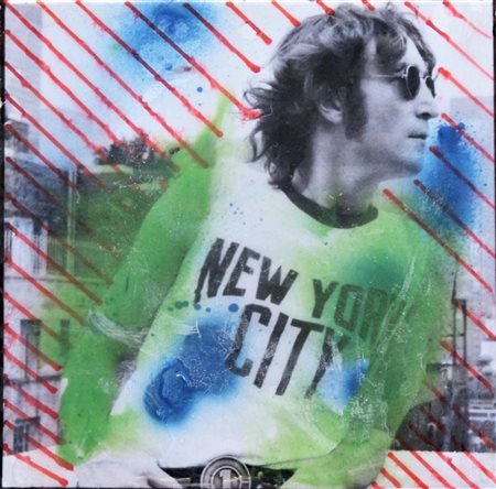 Riccardo De Paoli SENZA TITOLO tecnica mista e resine su tela, cm 20x20 firma...