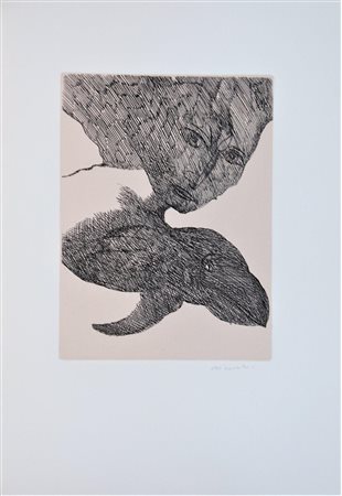 Remo Brindisi SENZA TITOLO acquaforte su carta, cm 20x15, su foglio cm 35x25...