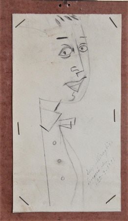 Ignoto SENZA TITOLO matita su carta, cm 20x11 firma L'opera e' graffettata su...