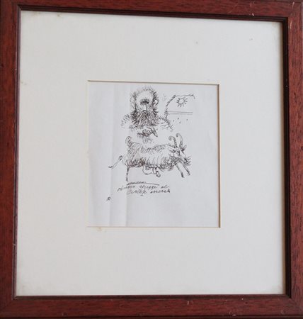 Antonio Possenti SENZA TITOLO disegno a china, cm 15x14 firma