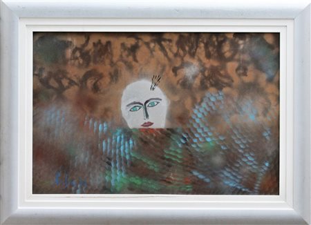 Ignoto SENZA TITOLO olio su faesite, cm 60x90 eseguito nel 1976
