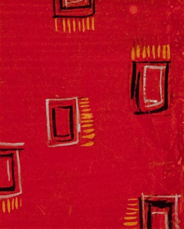 Raul Dufy - Studio per tessuto - tecnica mista su carta cm. 15x13