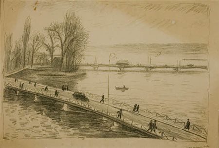 Albert Marquet - Ponte di Bergues con l’isola di Rousseau – 1940 - litografia...