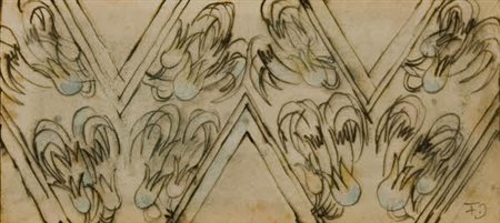 Fortunato Depero - Motivo floreale (Studio per decorazione stoffa) - 1947/48...