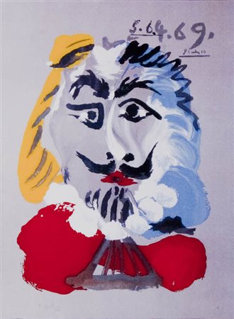 Pablo Picasso - Le Mousquetaire bleu - 1969 multiplo su ceramica, es. 205/350...