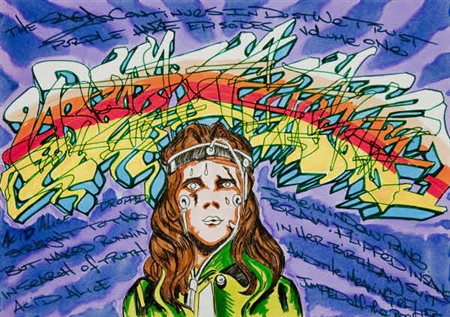 Sharp (Aaron Goodstone) - Acid Alice - 1998 tecnica mista su carta cm. 21x30...