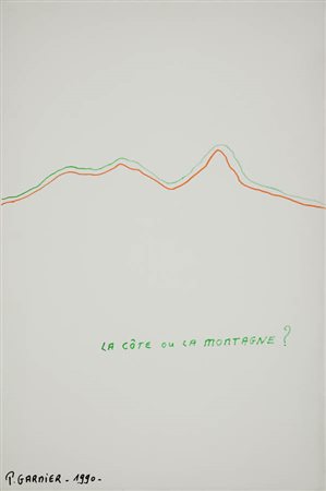 Pierre Garnier - L a cote ou la montagne - 1990 Firma in basso a sx - tecnica...