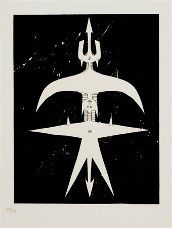 Wifredo Lam - Senza titolo - acquaforte/acquatinta, es. 49/75 cm. 30x23...