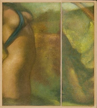 Carlos Alberto Castillo - Etude pour la femme au miroir - 1993 olio su...